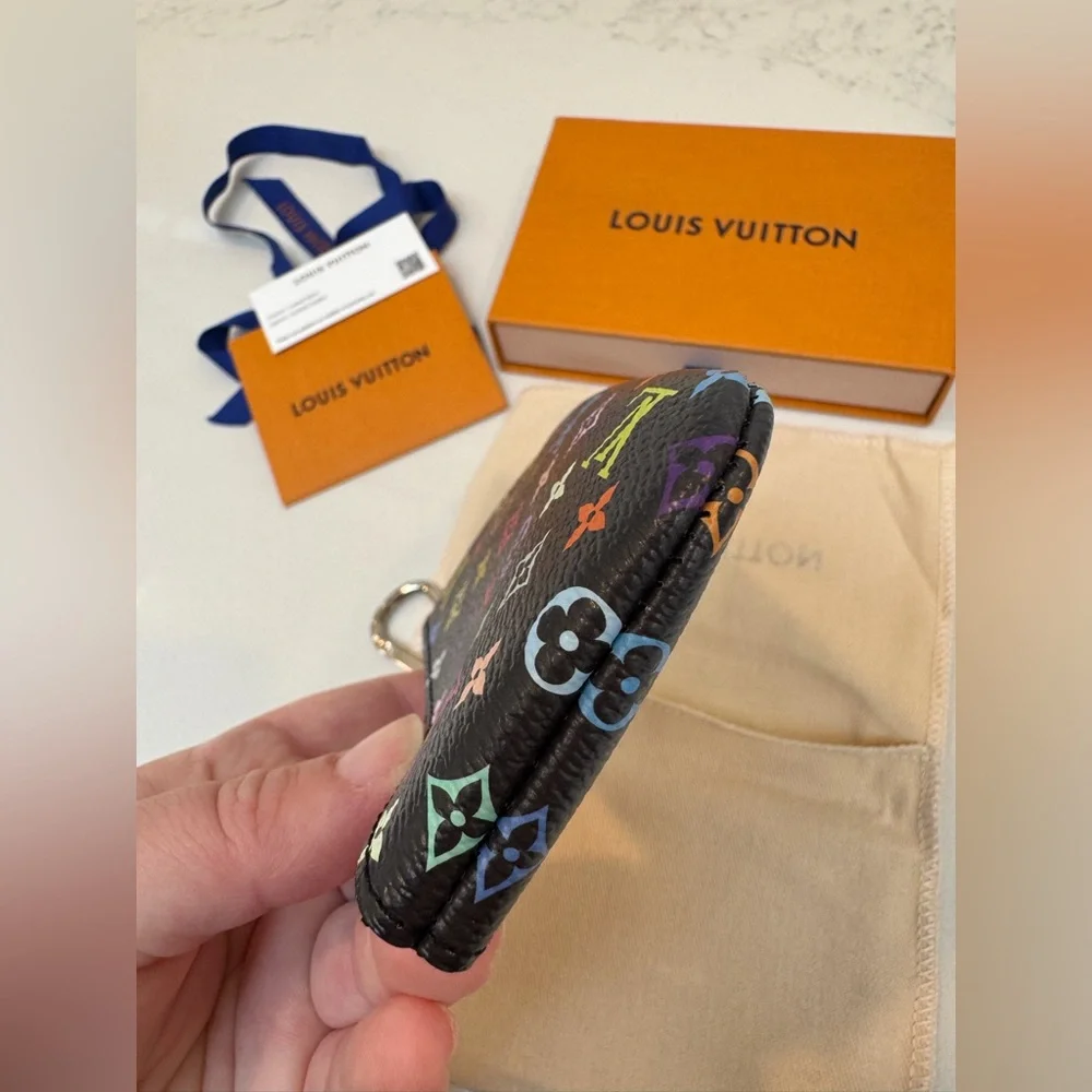 BRAND NEW! RARE- Louis Vuitton xMurakami Black Multicolor Monogram Key Pouch SHW